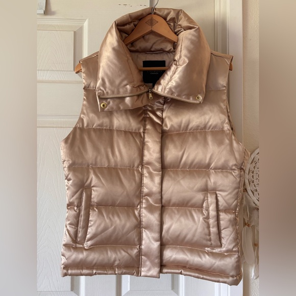 Talbots Jackets & Blazers - Talbots Shimmering Gold Down Puffer Vest
